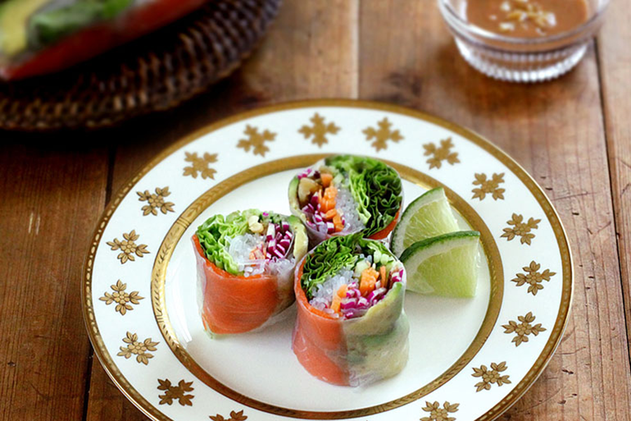 くるみソースの生春巻き